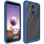 Wholesale LG Stylo 5 Clear Dual Defense Hybrid Case (Purple)